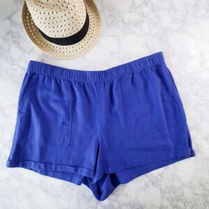 BP. Shorts Cuff Hem Linen Blend Blue SZ 1X NWT